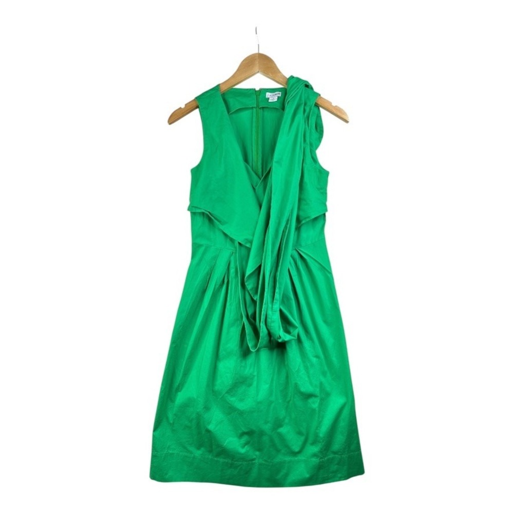 J. by J. Crew Sleeveless Wrap-top Pleaded dress In Kelly Green Front Tie Size 0β